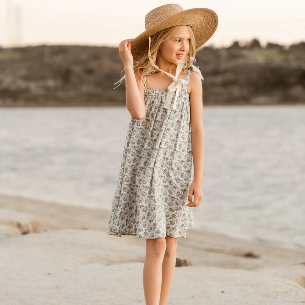 RYLEE & CRU Cru Floral Shoulder Tie Dress 6/7Y